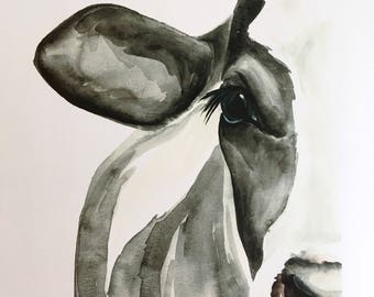 Holstein Cow Watercolor PRINT