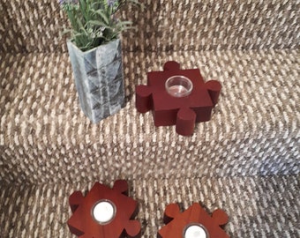 Hand made wooden tee light