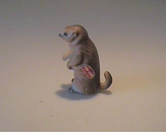 Vintage 1960's miniature bone china gopher - Japan