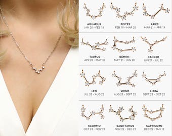 Sagittarius Aquarius Best Friend Gift For Her Crystal Necklaces Aquarius Birthday Gift Aries Necklace Scorpio Libra - ZCPN