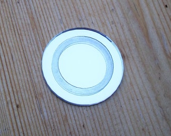 Circular Etched Bathroom Mirror