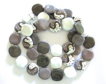 Kazuri Bead Necklace, Chunky Necklace, African Design Beads, Ceramic Necklace
