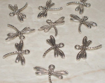Antiqued Silver Dragonfly Charms