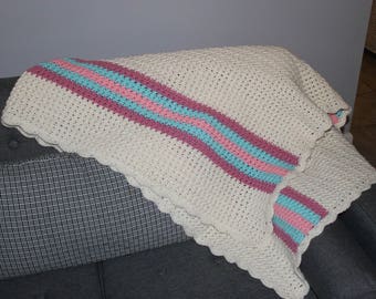 Vintage Crochet Blanket 36x70