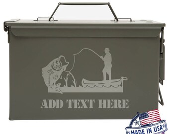 Personalized Ammo Box Mens Cool Guy Gifts Father's Day Gift Ideas Personalized Grandpa Gift Fishermen Bass Fishing Tackle Box