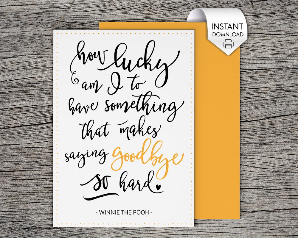 printable farewell card printable goodbye card how lucky am