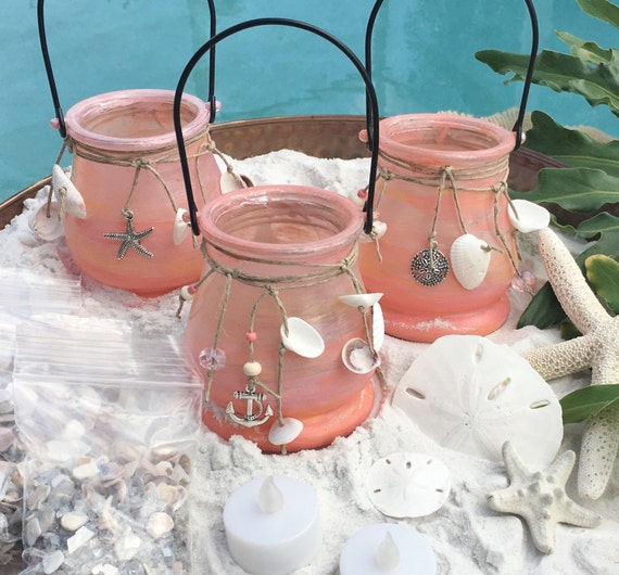 beach wedding candles beach wedding decor seashell candle