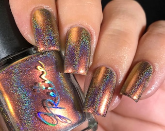 Calliope - Mega Ultra Multichrome Holographic Nail Polish Red Gold Orange