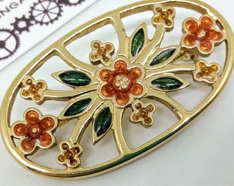 1980s vintage brooch, vintage pin, vintage flower pin, brooch, flower pin, 1980s Avon pin, enamel pin, vintage enamel pin, enamel flower pi