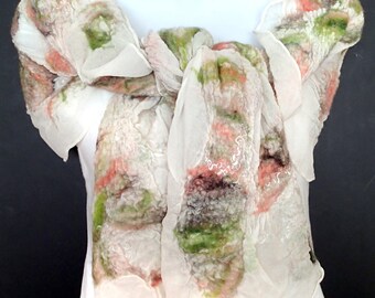 Nuno Felted Wool and Silk Scarf or Wrap (Free Shipping)