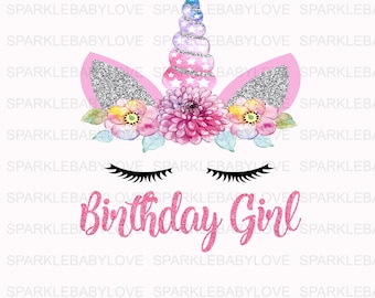 Birthday Girl Unicorn Iron On Ready To Press Transfer, Unicorn Iron On Transfer Vinyl, Iron On Transfer, Big Sister Iron on, Unicorn HTV