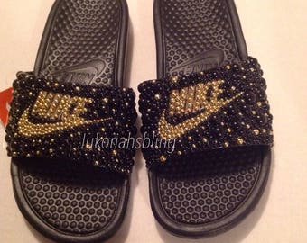 glitter nike sandals