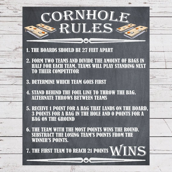 yard games cornhole sign poster cornhole rules outdoor