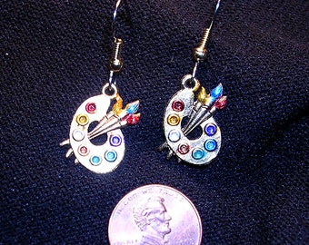 Artist Palette Earrings .