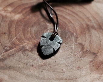Hand Forged Guitar Pick Pendant - Cross - Blacksmith Made