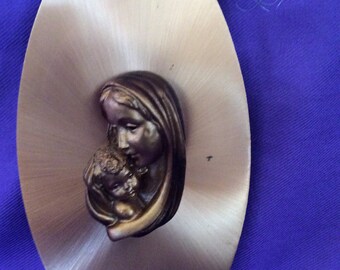 Bronze Mother and child wall decor