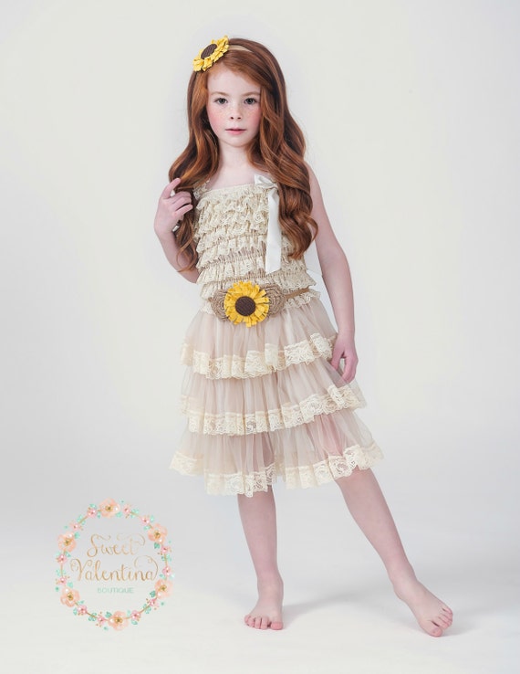 Sunflower Flower Flower Girl dress Sunflower DressCountry