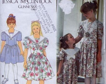 Simplicity 8255, Size 7-8-10-12, Girls' Dress Pattern, UNCUT, Easter Dress, Holiday, Jessica McClintock Gunne Sax Girls, Vintage