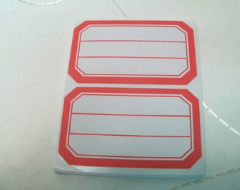 24 Gift Tags, Jar Labels, Red and White Labels, Gift wrap, Labels, Sticker