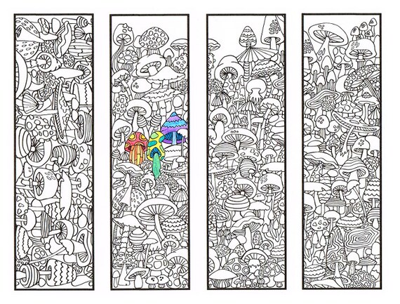 coloring bookmarks mushroom bookmark coloring page for