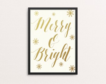 Merry & Bright Christmas Sign