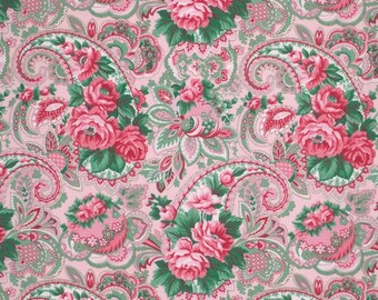 LAMINATED Cotton - Veranda Paisley Rose, 56" Wide, BPA & PVC Free