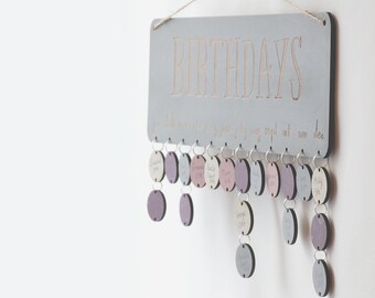 Gentle Grey Birthday Board ~ Family & Friends or Birthday