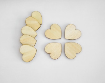 2mm Thick, 30x30mm Plywood Hearts