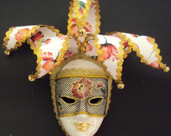 Venetian Ceramic Jester Mask Handmade Wall Decoration