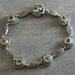 Peridot Heart Bracelet -Silver Bracelet - Heart Jewelry - Vintage Jewelry - Silver Jewellery - Gifts for Her- Birthday Gift - Valentines