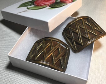 Vintage Jewelry Jewelry French Steel Cut Shoe Clips Can Be Recycled, Repurposed or Upcycled To Create Something New