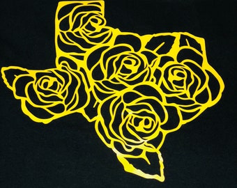 Woman's Texas shirt//Yellow Rose// texas tshirt//I love texas//texas t-shirt//texas tee