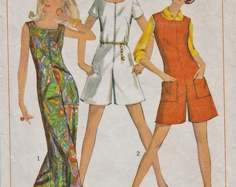 Simplicity 7000 / Vintage 60s Sewing Pattern / Jumpsuit Jumper Culottes / Size 12 Bust 32