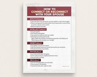 How To Connect Or Reconnect With Your Spouse Therapy Poster