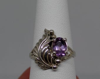 Amethyst Ring, Under 75, Sterling Silver Amethyst Ring, Birthstone Jewelry, 925, February Birthstone, Ladies Amethyst Ring, 1238