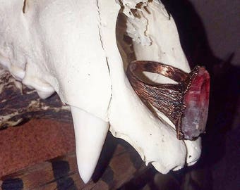 Handmade copper / raw gem / witch ring / post apocalyptic / crust punk / witchy / witchcraft / punk gift / occult / goth / ring / jewelry