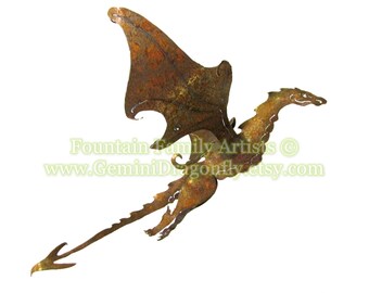 Dragon Garden Art Lindsay Rustic Recycled Metal Handmade