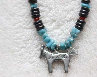 Pewter Zuni Pony Necklace