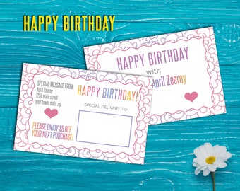 SaLe! Birthday Postcard, Birthday coupon, card, discount, coupon - PRINTABLE
