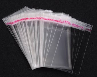 10 cellophane bags pouches self-adhesive 4x6cm