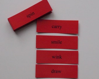 Montessori Verb Labels - File Download, Times New Roman Font