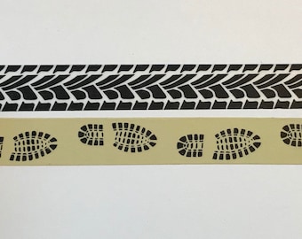 Tire Tracks and Footprints Washi Tape 24" Sample Set