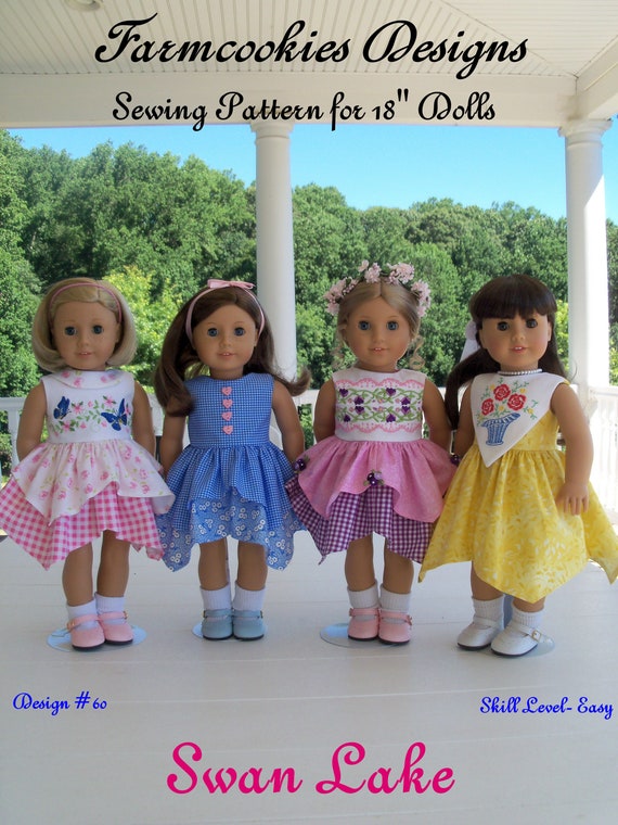PRINTED SEWING PATTERN / Fits Like American Girl Doll Clothes / Swan Lake / 18 Inch Doll Clothes Pattern