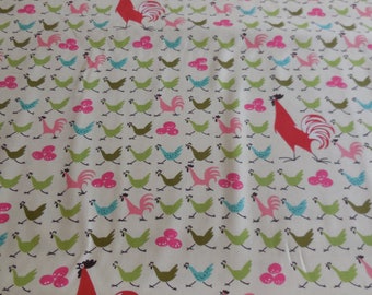 Farmdale Crossing Tint Background Chickens Deleon Design Group Alexander Henry Fabric 1 Yard