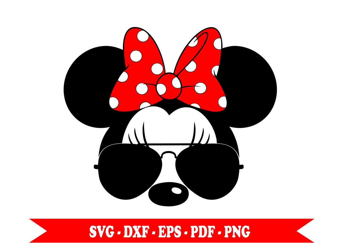 Download Free SVG Minnie mouse aviator with svg glasses, Minnie mouse head ...
