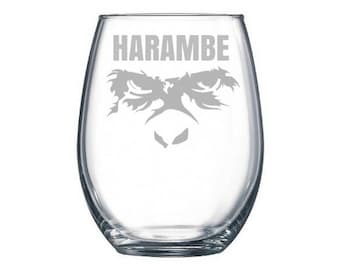 Harambe wine glass, Harambe meme, dicks out for Harambe, Take a shot for harambe, Harambe sticker, internet meme gifts, RIP, Harambe wine