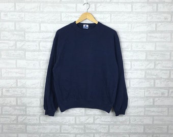 Rare!!!Vintage 90's CHAMPION Sweatshirt Small Logo embroidery Hip Hop swag navy blue colour (C8)