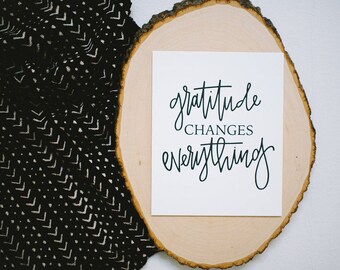 Letterpress Art Print // Gratitude Changes Everything