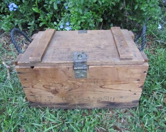 Vintage Ammo Box, Wood Ammo Box, Military Box