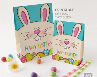 Easter Gift bag, Printable Favour bag, Gift bag, Treat bag, Easter favour bag, Bunny, Bag, printable bag, Instant download